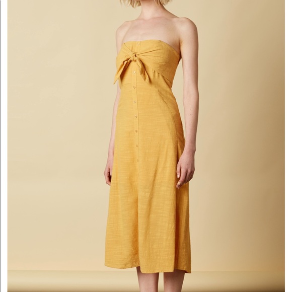 LOWEST Heart of Gold Tie Front Midi Dress - Picture 3 of 5